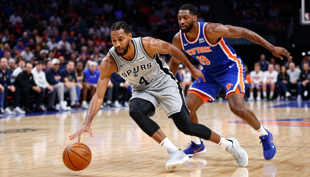 Jalen Brunson shooting over Victor Wembanyama as Knicks complete historic 29-point comeback in Game 4