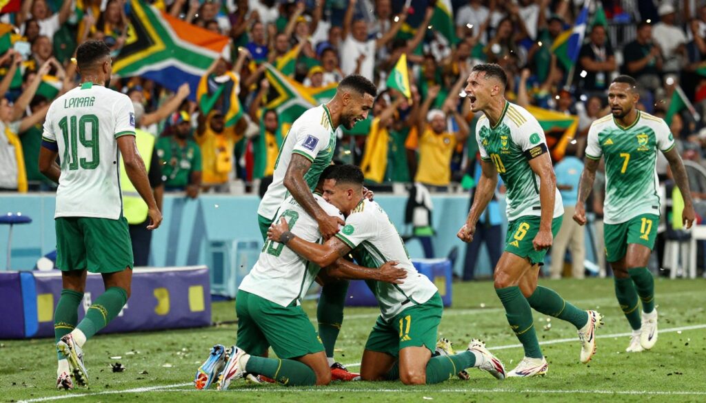 South Africa vs South Korea intense defensive battle during FIFA World Cup 2026 group stage match