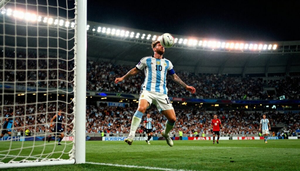 Lionel Messi celebrates Argentina World Cup Final qualification after a dramatic comeback victory against England