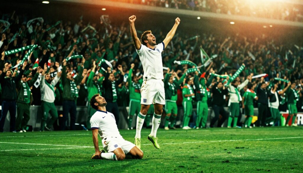 England vs Mexico action during England's dramatic 3-2 FIFA World Cup victory.
