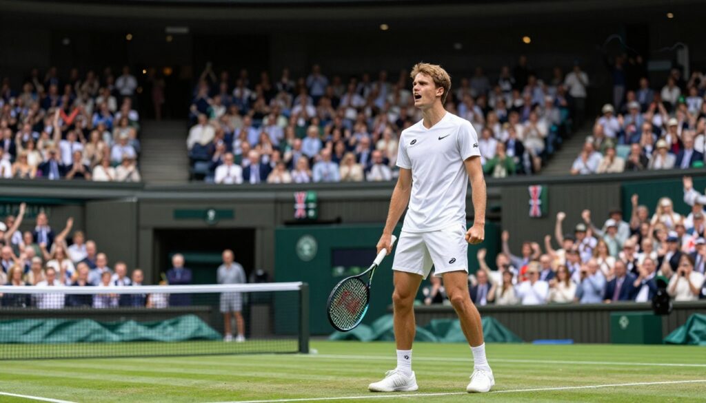Arthur Fery Wimbledon 2026 historic semi-final run with a victory celebration on Wimbledon Centre Court