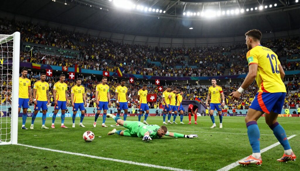 Switzerland vs Colombia penalty shootout as Gregor Kobel makes the winning save in the FIFA World Cup 2026 Round of 16