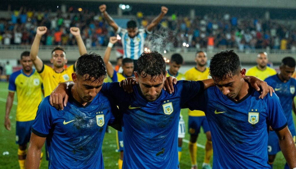 Deroy Duarte scoring a dramatic equaliser in Cape Verde World Cup 2026 knockout match against Argentina